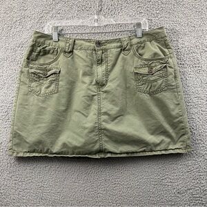 Y2K Faded Glory Skort 100%‎ Cotton Light Army Green Utility Gorpcore Women's 14